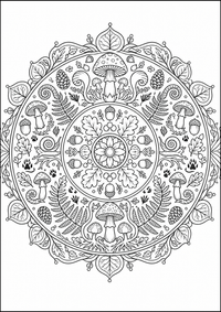Suelo del bosque mandala es un dibujo de mandala para colorear gratis, con contornos negros claros y detalles fáciles de imprimir para niños. Abre el archivo PNG, imprímelo en A4 y úsalo en casa, en el jardín de infancia o en la escuela.