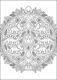 Dinosaurio mandala es un dibujo de mandala para colorear gratis, con contornos negros claros y detalles fáciles de imprimir para niños. Abre el archivo PNG, imprímelo en A4 y úsalo en casa, en el jardín de infancia o en la escuela.