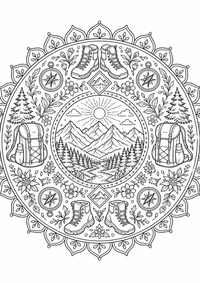 Montaña mandala es un dibujo de mandala para colorear gratis, con contornos negros claros y detalles fáciles de imprimir para niños. Abre el archivo PNG, imprímelo en A4 y úsalo en casa, en el jardín de infancia o en la escuela.