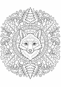 Forêt Mandala est un coloriage Mandalas gratuit a imprimer en A4 avec des contours noirs nets.