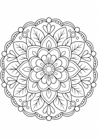 Flores mandala sencillo es un dibujo de mandala para colorear gratis, con contornos negros claros y detalles fáciles de imprimir para niños. Abre el archivo PNG, imprímelo en A4 y úsalo en casa, en el jardín de infancia o en la escuela.
