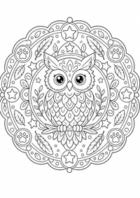 Animal mandala con estrellas es un dibujo de mandala para colorear gratis, con contornos negros claros y detalles fáciles de imprimir para niños. Abre el archivo PNG, imprímelo en A4 y úsalo en casa, en el jardín de infancia o en la escuela.