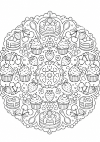 Mandala pastel y bayas es un dibujo de mandala para colorear gratis, con contornos negros claros y detalles fáciles de imprimir para niños. Abre el archivo PNG, imprímelo en A4 y úsalo en casa, en el jardín de infancia o en la escuela.