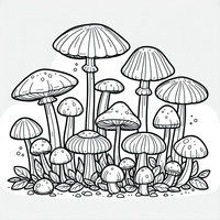 Colonia de setas dibujo para colorear es un dibujo de naturaleza para colorear gratis, con contornos negros claros y detalles fáciles de imprimir para niños. Abre el archivo PNG, imprímelo en A4 y úsalo en casa, en el jardín de infancia o en la escuela.