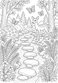 Forêt Bach est un coloriage Natur gratuit a imprimer en A4 avec des contours noirs nets.