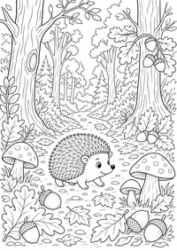 Herbstwald Ausmalbild est un coloriage Natur gratuit a imprimer en A4 avec des contours noirs nets.