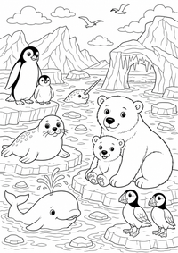 Arctic जानवर Natur — कलरिंग पेज एक मुफ्त A4 कलरिंग पेज है, जिसमें स्पष्ट काली रूपरेखाएँ और रंग भरने के लिए साफ़ क्षेत्र हैं। पंजीकरण आवश्यक नहीं।