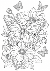 प्रकृति : Schmetterling auf Blumen — कलरिंग पेज एक मुफ्त A4 कलरिंग पेज है, जिसमें स्पष्ट काली रूपरेखाएँ और रंग भरने के लिए साफ़ क्षेत्र हैं। पंजीकरण आवश्यक नहीं।