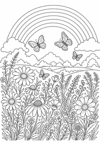 प्रकृति : Regenbogen Blumen — कलरिंग पेज एक मुफ्त A4 कलरिंग पेज है, जिसमें स्पष्ट काली रूपरेखाएँ और रंग भरने के लिए साफ़ क्षेत्र हैं। पंजीकरण आवश्यक नहीं।