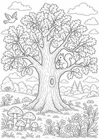 Oak meadow — कलरिंग पेज एक मुफ्त A4 कलरिंग पेज है, जिसमें स्पष्ट काली रूपरेखाएँ और रंग भरने के लिए साफ़ क्षेत्र हैं। पंजीकरण आवश्यक नहीं।