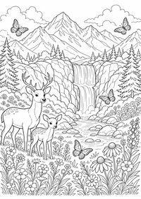 Mountain meadow झरना — कलरिंग पेज एक मुफ्त A4 कलरिंग पेज है, जिसमें स्पष्ट काली रूपरेखाएँ और रंग भरने के लिए साफ़ क्षेत्र हैं। पंजीकरण आवश्यक नहीं।