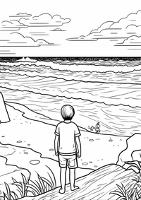 Solitario playa es un dibujo de naturaleza para colorear gratis, con contornos negros claros y detalles fáciles de imprimir para niños. Abre el archivo PNG, imprímelo en A4 y úsalo en casa, en el jardín de infancia o en la escuela.