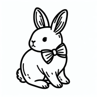 Adorable conejito con lazo es un dibujo de Pascua para colorear gratis, con contornos negros claros y detalles fáciles de imprimir para niños. Abre el archivo PNG, imprímelo en A4 y úsalo en casa, en el jardín de infancia o en la escuela.