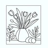 Entdecken Sie die Schönheit eines Blumenstrausses in einer Vase mit dieser detaillierten Ausmalvorlage. Perfekt für Kinder und Erwachsene, die das Ausmalen lieben!