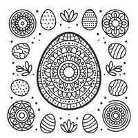Huevos de Pascua mandala página para colorear es un dibujo de Pascua para colorear gratis, con contornos negros claros y detalles fáciles de imprimir para niños. Abre el archivo PNG, imprímelo en A4 y úsalo en casa, en el jardín de infancia o en la escuela.
