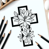 Cruz de flores página para colorear es un dibujo de Pascua para colorear gratis, con contornos negros claros y detalles fáciles de imprimir para niños. Abre el archivo PNG, imprímelo en A4 y úsalo en casa, en el jardín de infancia o en la escuela.