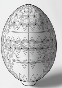 Dieses Ausmalbild zeigt ein Osterei mit komplexen geometrischen Mustern. Die detaillierten Linien und Formen bieten eine wunderbare Möglichkeit für Erwachsene und Kinder, ihre Kreativität beim Ausmalen zu entfalten und ein beeindruckendes Kunstwerk zu schaffen.
