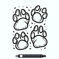 Tauchen Sie ein in die Welt der Tiere mit diesen süßen Pfotenabdruecken. Perfekt zum Ausmalen für Tierliebhaber jeden Alters!