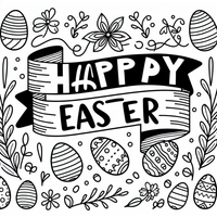 Feliz Pascua página para colorear es un dibujo de Pascua para colorear gratis, con contornos negros claros y detalles fáciles de imprimir para niños. Abre el archivo PNG, imprímelo en A4 y úsalo en casa, en el jardín de infancia o en la escuela.