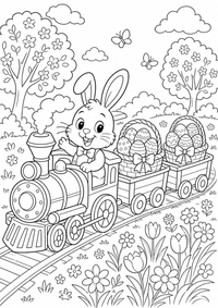 Osterzug is a free printable Ostern coloring page with clear black outlines for A4.
