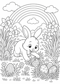 Regenbogen Ostereier is a free printable Ostern coloring page with clear black outlines for A4.