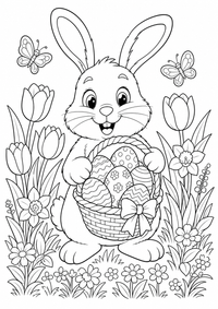 ईस्टर : Osterhase mit Ostereiern — कलरिंग पेज एक मुफ्त A4 कलरिंग पेज है, जिसमें स्पष्ट काली रूपरेखाएँ और रंग भरने के लिए साफ़ क्षेत्र हैं। पंजीकरण आवश्यक नहीं।