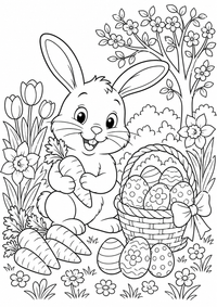 ईस्टर : Osterhase mit Karottenkorb — कलरिंग पेज एक मुफ्त A4 कलरिंग पेज है, जिसमें स्पष्ट काली रूपरेखाएँ और रंग भरने के लिए साफ़ क्षेत्र हैं। पंजीकरण आवश्यक नहीं।