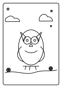 Búho sobre rama es un dibujo de animales para colorear gratis, con contornos negros claros y detalles fáciles de imprimir para niños. Abre el archivo PNG, imprímelo en A4 y úsalo en casa, en el jardín de infancia o en la escuela.