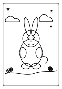Conejo con cesta de zanahorias es un dibujo de animales para colorear gratis, con contornos negros claros y detalles fáciles de imprimir para niños. Abre el archivo PNG, imprímelo en A4 y úsalo en casa, en el jardín de infancia o en la escuela.