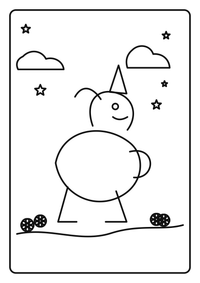 Ein schlafendes Einhorn ruht auf einer Wolke mit Mond und Sternen. Hochwertiges kostenloses Ausmalbild mit starken Konturen und viel Platz zum Ausmalen.