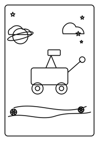 Base lunar con rover es un dibujo de espacio para colorear gratis, con contornos negros claros y detalles fáciles de imprimir para niños. Abre el archivo PNG, imprímelo en A4 y úsalo en casa, en el jardín de infancia o en la escuela.