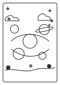 Planetario niños es un dibujo de espacio para colorear gratis, con contornos negros claros y detalles fáciles de imprimir para niños. Abre el archivo PNG, imprímelo en A4 y úsalo en casa, en el jardín de infancia o en la escuela.