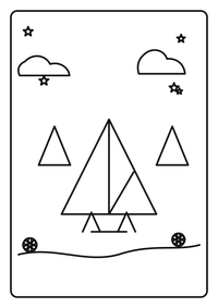 Camping junto al fogata es un dibujo de verano para colorear gratis, con contornos negros claros y detalles fáciles de imprimir para niños. Abre el archivo PNG, imprímelo en A4 y úsalo en casa, en el jardín de infancia o en la escuela.