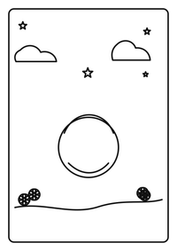 Ein Osterhase sitzt in einem Blumenkorb mit Eiern und Schleifen. Hochwertiges kostenloses Ausmalbild mit starken Konturen und viel Platz zum Ausmalen.