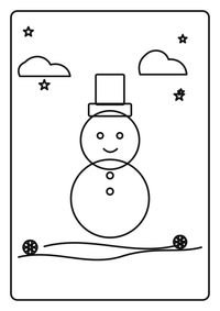 Ein Lebkuchenhaus mit Zuckerstangen, Fenstern und Schneewellen. Hochwertiges kostenloses Ausmalbild mit starken Konturen und viel Platz zum Ausmalen.