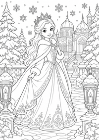 राजकुमारी सर्दी Palace — कलरिंग पेज एक मुफ्त A4 कलरिंग पेज है, जिसमें स्पष्ट काली रूपरेखाएँ और रंग भरने के लिए साफ़ क्षेत्र हैं। पंजीकरण आवश्यक नहीं।