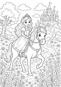 राजकुमारी horse — कलरिंग पेज एक मुफ्त A4 कलरिंग पेज है, जिसमें स्पष्ट काली रूपरेखाएँ और रंग भरने के लिए साफ़ क्षेत्र हैं। पंजीकरण आवश्यक नहीं।