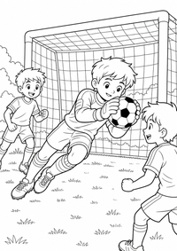 Torwart Parade is a free printable Fussball coloring page with clear black outlines for A4.