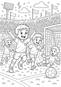 Goal Celebration futebol — página para colorir é uma página gratuita para colorir e imprimir em A4, com contornos pretos nítidos e áreas claras para colorir. Sem cadastro.