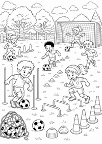 Training Drills futebol — página para colorir é uma página gratuita para colorir e imprimir em A4, com contornos pretos nítidos e áreas claras para colorir. Sem cadastro.