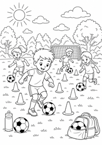 futebol training com friends — página para colorir é uma página gratuita para colorir e imprimir em A4, com contornos pretos nítidos e áreas claras para colorir. Sem cadastro.