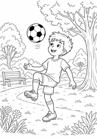 Goalkeeper diving – detalhada cena — página para colorir é uma página gratuita para colorir e imprimir em A4, com contornos pretos nítidos e áreas claras para colorir. Sem cadastro.