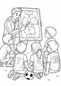 futebol training com friends – detalhada cena — página para colorir é uma página gratuita para colorir e imprimir em A4, com contornos pretos nítidos e áreas claras para colorir. Sem cadastro.
