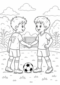 Dribbling em field - detalhada cena — página para colorir é uma página gratuita para colorir e imprimir em A4, com contornos pretos nítidos e áreas claras para colorir. Sem cadastro.