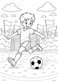 futebol player taking a shot — página para colorir é uma página gratuita para colorir e imprimir em A4, com contornos pretos nítidos e áreas claras para colorir. Sem cadastro.