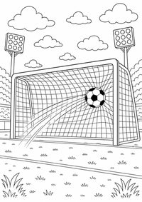futebol goal com ball — página para colorir é uma página gratuita para colorir e imprimir em A4, com contornos pretos nítidos e áreas claras para colorir. Sem cadastro.