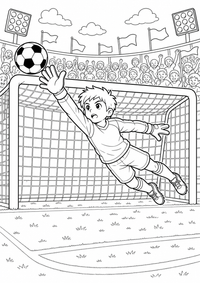futebol : Torwart beim Hechten — página para colorir é uma página gratuita para colorir e imprimir em A4, com contornos pretos nítidos e áreas claras para colorir. Sem cadastro.