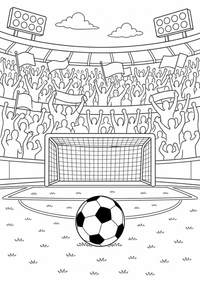 futebol : Fussballstadion — página para colorir é uma página gratuita para colorir e imprimir em A4, com contornos pretos nítidos e áreas claras para colorir. Sem cadastro.