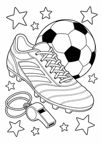 futebol : Fussballschuh — página para colorir é uma página gratuita para colorir e imprimir em A4, com contornos pretos nítidos e áreas claras para colorir. Sem cadastro.