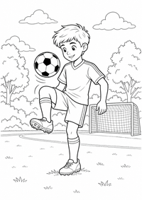futebol : Ball Jonglieren — página para colorir é uma página gratuita para colorir e imprimir em A4, com contornos pretos nítidos e áreas claras para colorir. Sem cadastro.